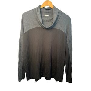 CAbi Gray & Black Colorblock Cowl Neck Long Sleeve Top Size XS